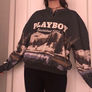 Playboy by PacSun Vintage Inspired Mountain Sweatshirt